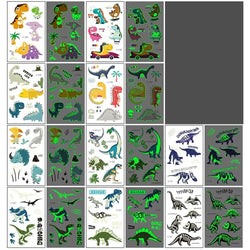 10pcs Luminous Dinosaur Glow Waterproof Temporary Tattoo Stickers Mermaid Lion Flash Tatto For Kids Arm Body Art Fake Tattoos (ONLINE ORDER ONLY)