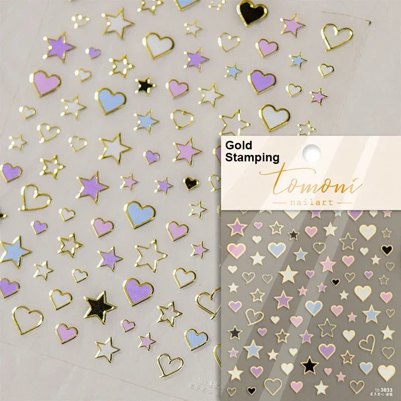 Dreamy Moon Star Cloud Butterfly Starrylight Rhinestone 5D Soft Embossed Relief Nail Art Sticker 3D Decal Decoration Manicure (ONLINE ORDER ONLY)