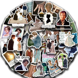50pcs Pride And Prejudice Stickers TV Show Classic Movie Decals For Laptop Scrapbook Water Bottle Phone Bike Helmet Sticker (Online Order Only)