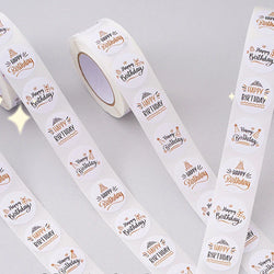 100-500pcs Cute Happy birthday Stickers for Gift Wrapping Decoration Envelope Sealing Label Kids toys Stationery Stickers 1inch (ONLINE ORDER ONLY)