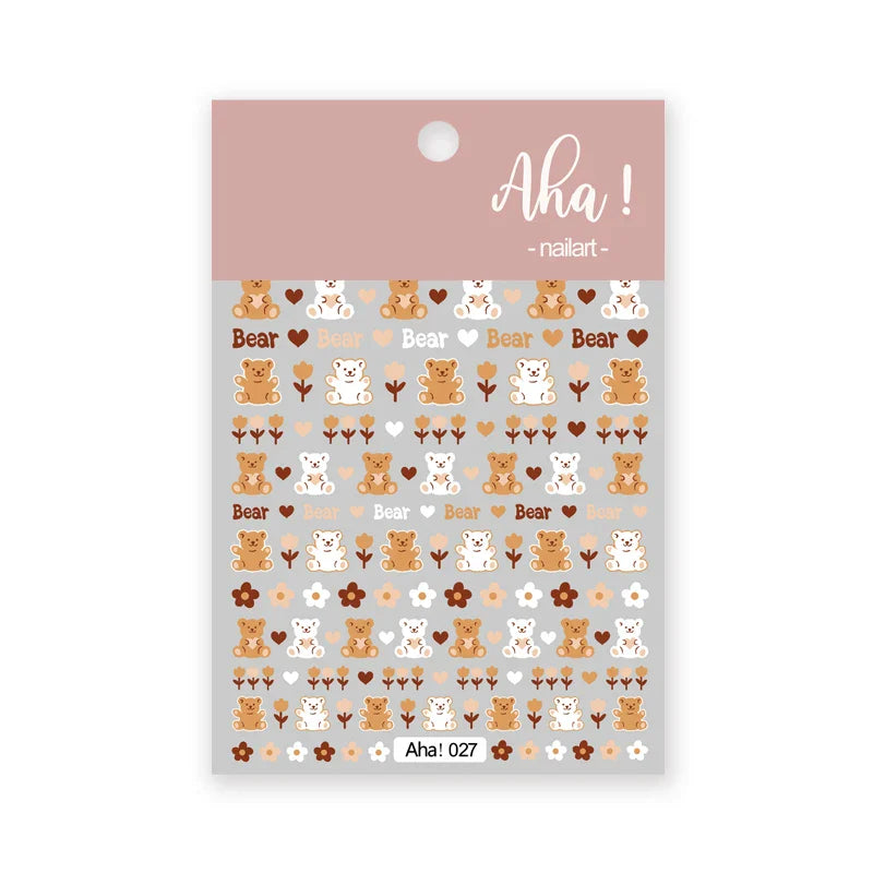 1pc Cute White Cloud Nail Stickers Ultra Thin Nail Art Stickers Self Adhesive Decals Star Moon/Flower/Clouds Kawaii Nail Decals (Online Order Only)