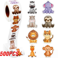 100-500pcs Animals Cartoon Reward Label Sealing Thank You Sticker Stationery DIY Decoration Scrapbooking School Supplies (Online Order Only)