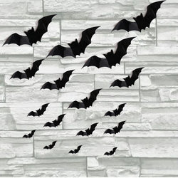 80Pcs 3D Black Bat Stickers Halloween Wall Decor Removable Decals (ONLINE ORDER ONLY)
