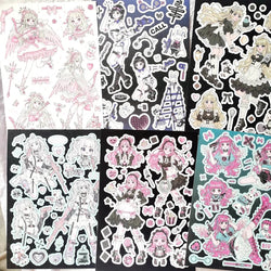 New Cute Cool Sweet Maid Girl Stickers Diary Scrapbooking DIY Album Decoration Sticker Aesthetic Personalized Kawaii Stationery (ONLINE ORDER ONLY)