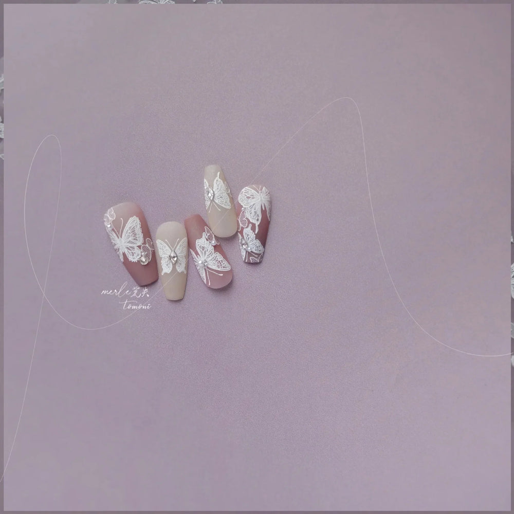 Dreamy Chic Butterfly Flower Bowknot Square Rhinestone Crystal 5D Self Adhesive Nail Art Stickers Fantasy Shiny Manicure Decals (ONLINE ORDER ONLY)