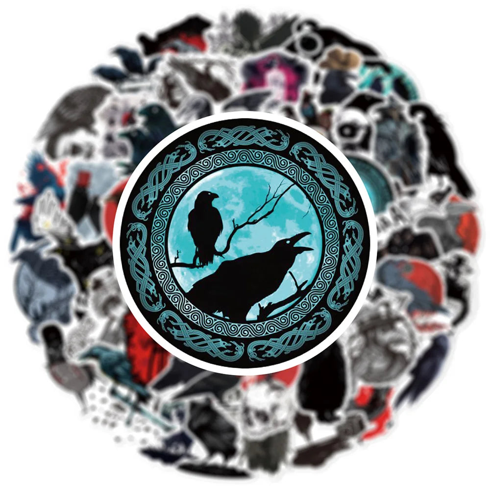 10/30/50PCS Horror Crow Gothic Witch Sticker Packs (ONLINE ORDER ONLY)