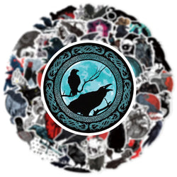 10/30/50PCS Horror Crow Gothic Witch Sticker Packs (ONLINE ORDER ONLY)