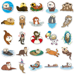 10/50Pcs Cute Animal Otter Masking Stickers Scrapbooking Diary Japanese Stationery Paper Deco School Supplies (ONLINE ORDER ONLY)