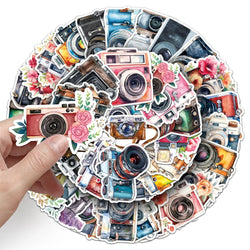 10/30/50pcs Cute Camera Cartoon Stickers Aesthetic Decals Laptop Travel Luggage Phone Diary Decoration Sticker Kids Classics Toy (Online Order Only)