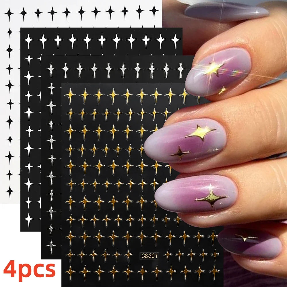 5/8Pcs 3D Hawaiian Flowers Nail Art Stickers Summer Decors with Tropical Leaves Slider Vibrant Pink & White Flowers for Parties* (ONLINE ORDER ONLY)