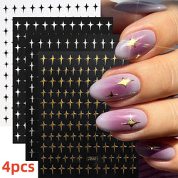 5/8Pcs 3D Hawaiian Flowers Nail Art Stickers Summer Decors with Tropical Leaves Slider Vibrant Pink & White Flowers for Parties* (ONLINE ORDER ONLY)