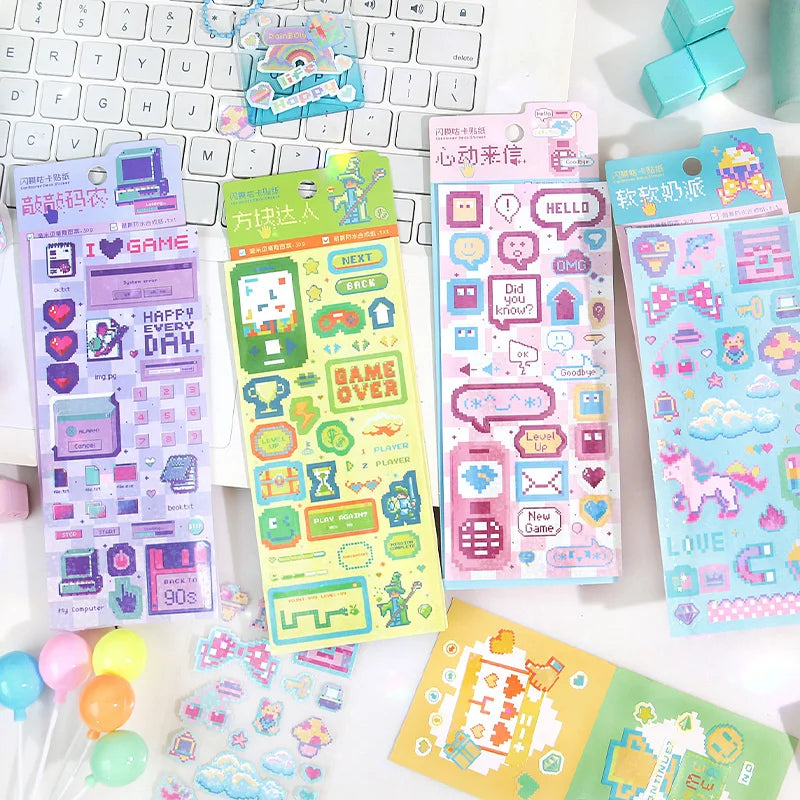 1pc Cute Pixel Candy Series Decorative Stickers Planner Journal Collage DIY idol card Material Sticker Kawaii Korean Stationery (ONLINE ORDER ONLY)