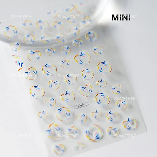 Ocean Elements Starry Sea Shoal of Fish School Water Bubbles Water Bubbles Adhesive Nail Art Decoration Sticker Manicure Decals (Online Order Only)