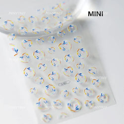 Ocean Elements Starry Sea Shoal of Fish School Water Bubbles Water Bubbles Adhesive Nail Art Decoration Sticker Manicure Decals (Online Order Only)