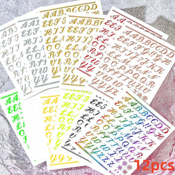 8pcs Gothic Alphabet Design Nail Art Stickers Retro English Letter Nail Art Stickers 3D Self-Adhesive Designs Nail Art Supplies* (Online Order Only)