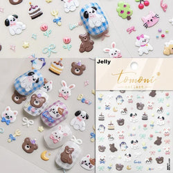 Cookies Chocolate Love Heart Flower Bowknot Rabbit Bunny Lace Bear Star Bouquet Rabbit Adhesive Nail Art Sticker Manicure Decal (ONLINE ORDER ONLY)
