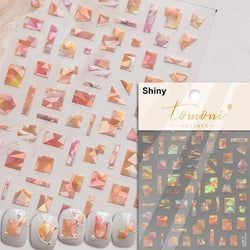 Shiny Colorful Color Block Fragment Square Fragment Grid Rhombus 3D Self Adhesive Nail Art Stickers Rhinestone Manicure Decals (Online Order Only)
