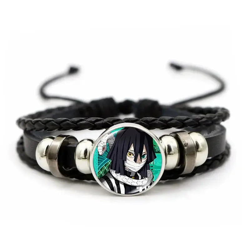 Demon Slayer Bracelet: Tanjiro & Nezuko Leather Charm (ONLINE ORDER ONLY)