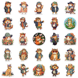 10/30/50PCS Cute Orange Cat Stickers Funny Cartoon Animals Decal Toys DIY Decoration Notebook Guitar Fridge Kids Sticker Gift (Online Order Only)