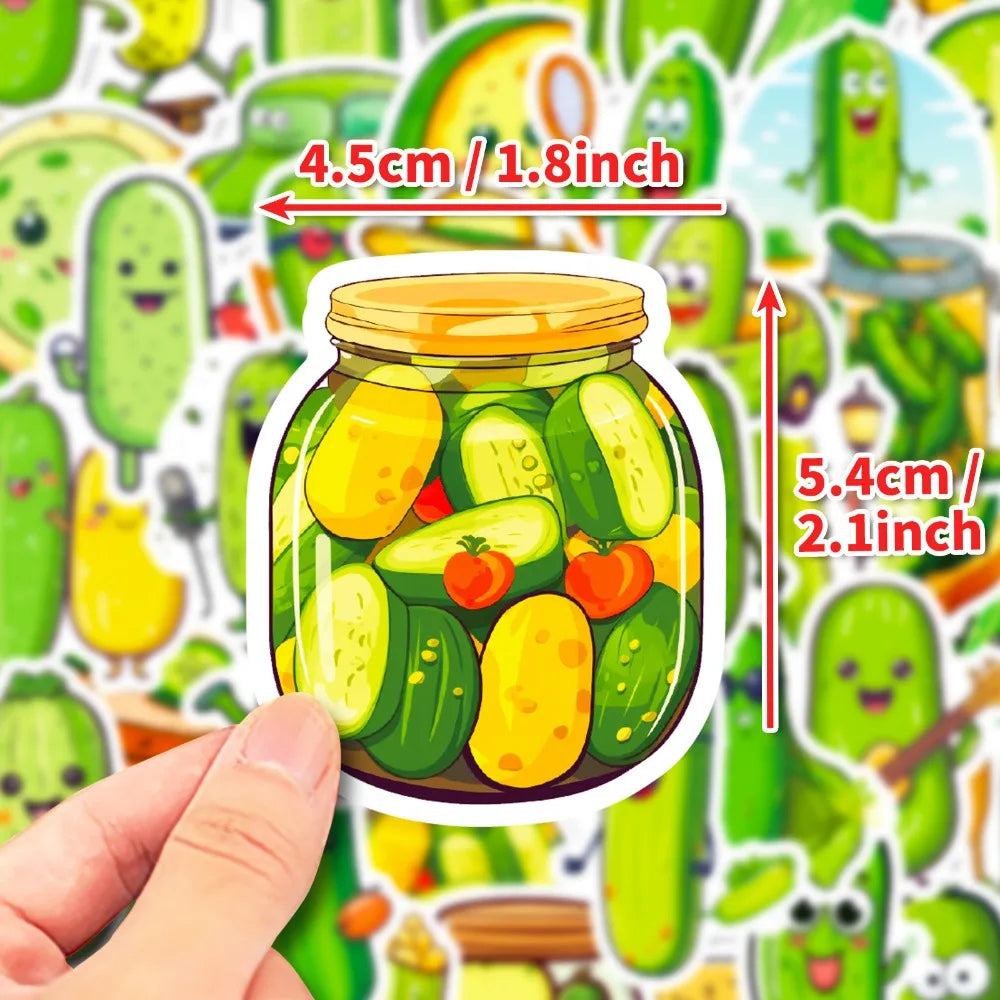 10/50PCS Funny Cartoon Pickle Cucumbers Graffiti Stickers Decals Kids Toy Laptop Scrapbook Phone Suitcase Decoration Sticker (ONLINE ORDER ONLY)