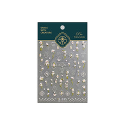 Spotless Lily Lilium Flowers Moon Pearl Crown Lily-white Pearl Necklace Pendant Self Adhesive Nail Art Stickers Manicure Decals (Online Order Only)