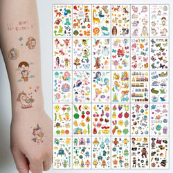 30pcs Cute Cartoon Tattoo Stickers, Unicorn, Animal, Mermaid, Car Wheel Boat, Space Robot, Fruit, Pirate, Butterfly Elf Tattoos (ONLINE ORDER ONLY)