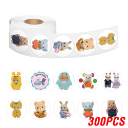 100-500pcs Cute Cartoon Animal Reward Stickers Funny Stationery Decals for Kids Toy DIY Phone Bottle Notebook Sealing Sticker (ONLINE ORDER ONLY)