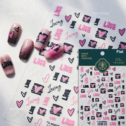 Black Punk Star Heart Laser Stroke Dark Wind Sexy Water Droplet Delicate Adhesive Nail Art Decorations Stickers Manicure Decals (ONLINE ORDER ONLY)