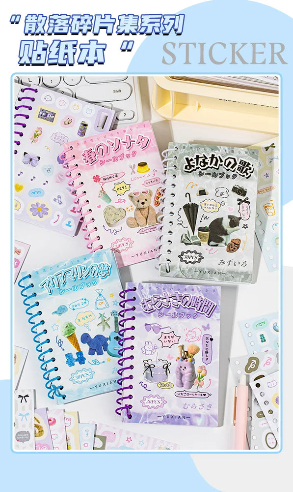 30sheets/piece Korean Ins Cute Collage Material Decorative Sticker Book Laptop Kpop Scrapbook Journal Kawaii Stickers Kids Gift (ONLINE ORDER ONLY)