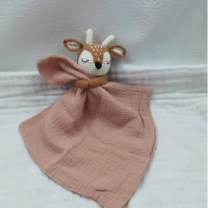 Baby Bib with Sleeping Animals Rattle (ONLINE ORDER ONLY)