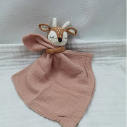 Baby Bib with Sleeping Animals Rattle (ONLINE ORDER ONLY)