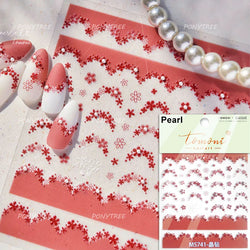 Pretty White Butterfly Flower Wreath Love Heart Crown Corsage Corolla Garland Delicate Adhesive Nail Art Sticker Manicure Decals (ONLINE ORDER ONLY)