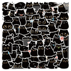 10/40/80PCS Cute Briquette Black Cat Stickers Kawaii Kitten Decals DIY Scrapbook Phone Laptop Suitcase Fridge Bike Kids Sticker (ONLINE ORDER ONLY)