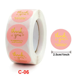50-500pcs Labels 1inch Round Gold Foil Thank You Stickers For Cards Envelope Sealing Label Stickers Wedding Party Gift Sticker (ONLINE ORDER ONLY)