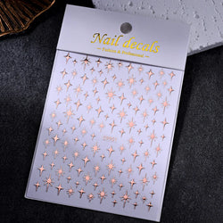 1Sheet Laser Star Nail Stickers 3D Metallic Mirror Gold/Silver Irregular Star Manicure Decals Y2K Self Adhesive Nails Decoration (ONLINE ORDER ONLY)