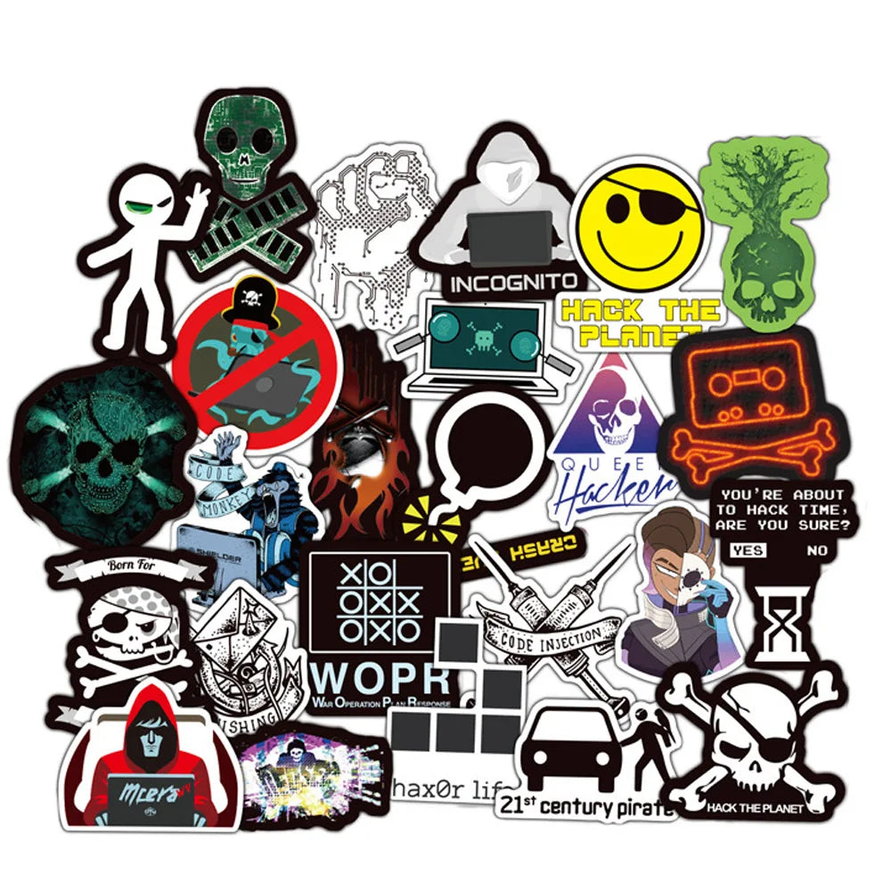 Hacker Programmer Java Stickers Pack Waterproof Decals for Laptop, Skateboard, Car, Phone, Motorcycle, Luggage (Online Order Only)