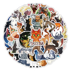 Cat Warrior Anime Cartoon Stickers for Laptop, Luggage, Skateboard, DIY, Kids - 10/30/50/100PCS (ONLINE ORDER ONLY)