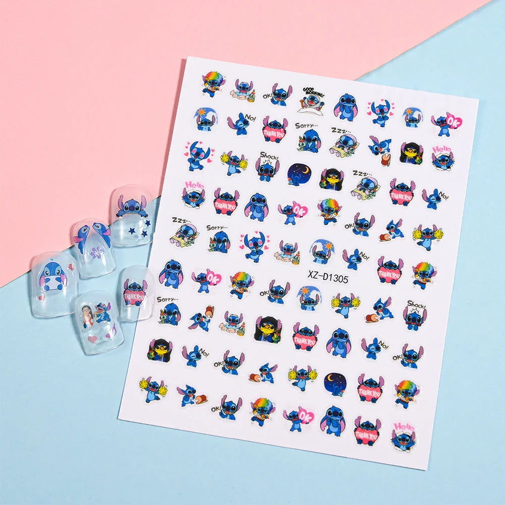 1PCS Disney Mickey Series Nail Stickers Cute 3D Minnie Nail Decorations Valentine's Day Christmas Self-Adhesive Nail Supplies *& (ONLINE ORDER ONLY)