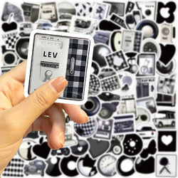 10/30/50/100PCS Ins Style Cute Stickers Black White Simple Decals Decoration DIY Phone Notebook Fridge Suitcase Laptop Kids Toys (ONLINE ORDER ONLY)
