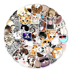 10/30/50PCS Kawaii Cats Cartoon Sticker Animal Cute Decals Toy For Kids DIY Suitcase Fridge Phone Scrapbook Stationary Fridge (ONLINE ORDER ONLY)