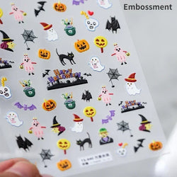 Gothic Dark Spider Butterfly Cross Flame Wings Halloween Horror Rose Flower Rabbit Pumpkin Bear Nail Art Stickers Manicure Decal (ONLINE ORDER ONLY)