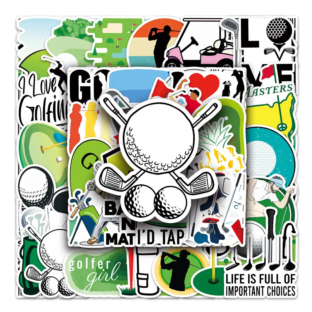 10/50Pcs Cartoon Golf Sport Graffiti Stickers Laptop Fridge DIY Guitar Luggage Phone Decals Sticker Kid Toy Gift (ONLINE ORDER ONLY)