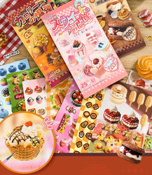 25 Pages Ins Retro Cute Food Cake Decorative Stickers Book Scrapbooking Phone Case DIY Journal Collage Material Sticker Gift (ONLINE ORDER ONLY)