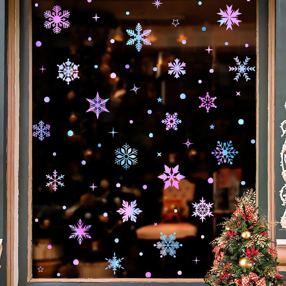 Glow-in-the-Dark Snowflake Wall Stickers Christmas Window Decals (Online Order Only)