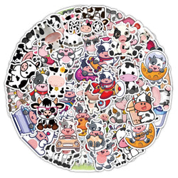 10/50/60PCS Milk Cow Sticker Laptop Stationery Scrapbook Cute Sticker Aesthetic Scrapbook Materials Craft Supplies Children (ONLINE ORDER ONLY)