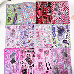 Korean ins Sweet Cool Girl Sticker Scrapbooking Diary DIY Album Decoration Sticker Aesthetic Stationery Art Supplies Personalizd (ONLINE ORDER ONLY)