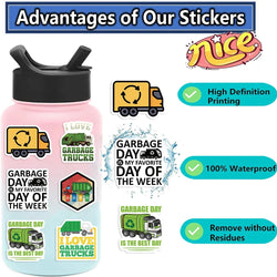 50PCS Green Garbage Truck Stickers For Suitcase Skateboard Laptop Luggage Phone Car Styling DIY Decal Sticker (ONLINE ORDER ONLY)