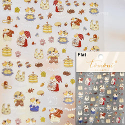Squirrel Mushroom Apple Strawberry Cherry Pinecone Ginkgo Leaf Self Adhesive Nail Art Stickers Butterfly Flower Manicure Decals (ONLINE ORDER ONLY)