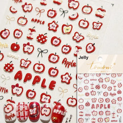 Colored Shiny Jelly Claw Paw Pudding Dessert Cherry Bowknot Cake Bow Tie Drink Food Love Heart Nail Art Sticker Manicure Decal (ONLINE ORDER ONLY)