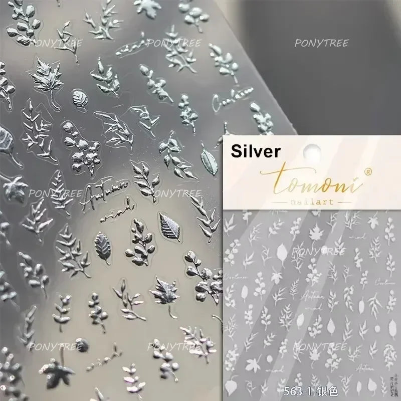 Hot Stamping Purple Line Love Heart Lace Bowknot Chain Branches Star Flower Leaf Butterfly Plant Flower Nail Art Stickers Decals (Online Order Only)